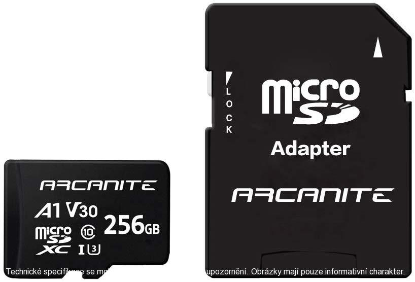 ARCANITE 256GB MicroSDXC paměťová karta - UHS-I U3, A1, V30, 4K, C10, 