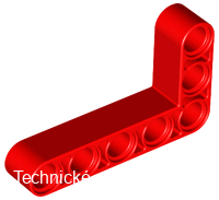32526 Red Technic, Liftarm, Modified Bent Thick L-Shape 3 x 5