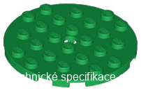 11213 Green Plate, Round 6 x 6 with Hole