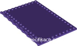 69934 Dark Purple Tile, Modified 10 x 16 with Studs on Edges and Bar Handles