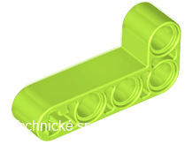 32140 Lime Technic, Liftarm, Modified Bent Thick L-Shape 2 x 4