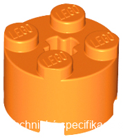 3941 Orange Brick, Round 2 x 2 with Axle Hole