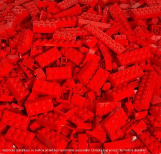 LEGO Mix Červená Barva 1 KG