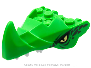 76923pb02 Bright Green Dragon Head (Ninjago) with Large Spike
