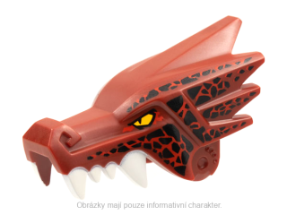 65428pb02 Dark Red Dragon Head (Ninjago) Upper with Four White Teeth per Side