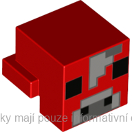 19727pb009 Red Creature Head Pixelated (Minecraft Mooshroom)