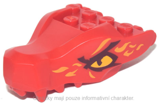 72362pb04 Red Dragon Head (Ninjago) with 2 Bar Handles on Back