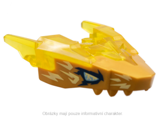 82276pb05 Trans-Yellow Dragon Head (Ninjago) Jaw Upper with Horns