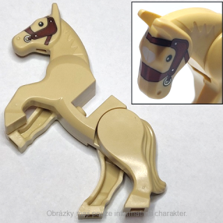 10352c01pb07 Tan Horse, Movable Legs with Black Eyes