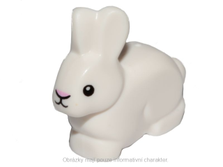 29685pb01 White Bunny / Rabbit with Black Eyes and Mouth