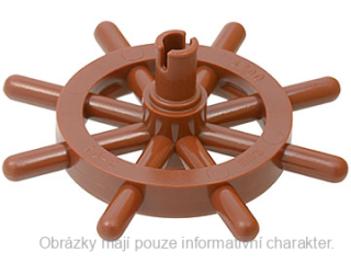 4790b Reddish Brown Boat, Ship's Wheel with Slotted Pin