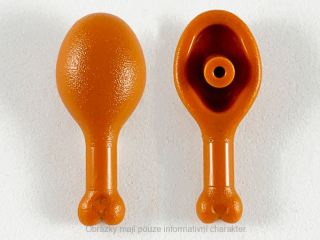 42876 Dark Orange Turkey Drumstick, 22mm with Oval Opening on Back