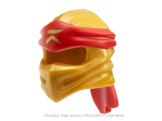 40925pb26 Pearl Gold Ninjago Wrap Type 4 with Molded Red Headband