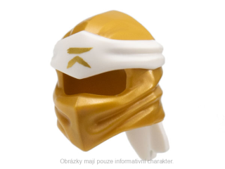 40925pb22 Pearl Gold Ninjago Wrap Type 4 with Molded White Headband