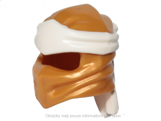 40925pb13 Pearl Gold Ninjago Wrap Type 4 with Molded White Headband
