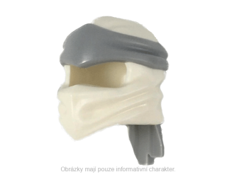 40925pb06 White Ninjago Wrap Type 4 with Molded Light Bluish Gray Headband