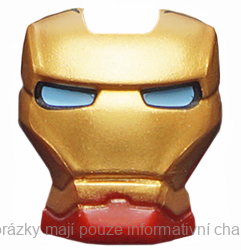 10908pb12 Dark Red Minifigure, Visor Top Hinge with Gold Face Shield