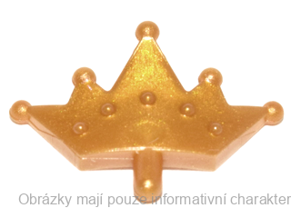 33322 Pearl Gold Minifigure, Crown Tiara, 5 Points, Rounded Ends