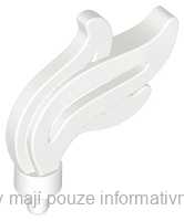 64647 White Minifigure, Plume Feather Triple Compact / Flame / Water