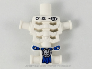 93060pb06 White Torso Skeleton, Angular Rib Cage with Repaired Holes and Cracks 