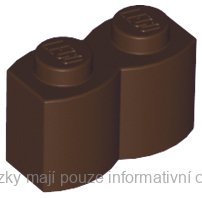 30136 Dark Brown Brick, Modified 1 x 2 with Log Profile