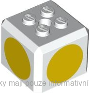 66855pb06 White Brick with Yellow Circle Pattern (Super Mario Yellow Toad Cap)