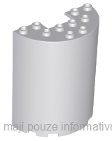 87926 Light Bluish Gray Cylinder Half 3 x 6 x 6 with 1 x 2 Cutout