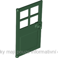 60623 Dark Green Door 1 x 4 x 6 with 4 Panes and Stud Handle