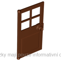 60623 Reddish Brown Door 1 x 4 x 6 with 4 Panes and Stud Handle