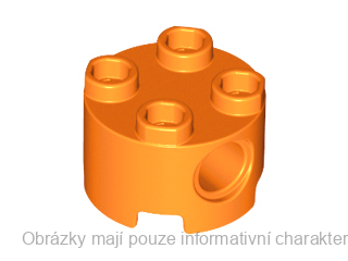 17485 Orange Brick, Round 2 x 2 with Pin Holes