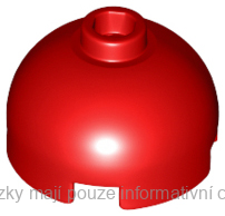 553c Red Brick, Round 2 x 2 Dome Top with Bottom Axle Holder