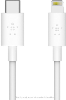 Belkin USB-C kabel s lightning konektorem, 1,2m, bílá