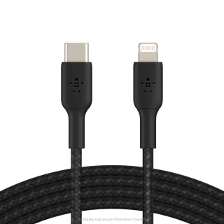 Kabel Belkin Braided USB-C to Lightning 1 m, černý