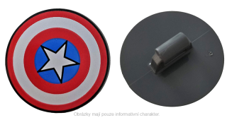 75902pb13 Dark Bluish Gray Shield Circular with Captain America Star