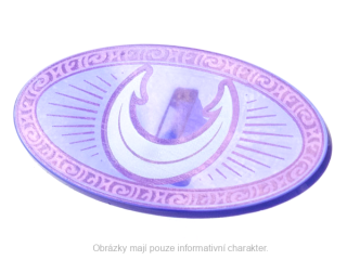 92747pb15 Trans-Purple Shield Elliptical with White Crescent Moon
