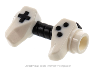 65080pb02 White Game Controller with Black Buttons and Center Handle