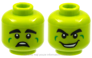3626cpb2976 Lime Head Dual Sided Alien, Thick Black Eyebrows