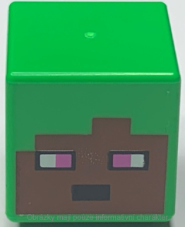19729pb053 Bright Green Head, Modified Cube (Minecraft Baker)