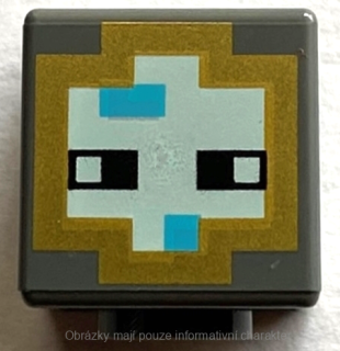 19729pb052 Dark Bluish Gray Head, Modified Cube (Minecraft Diver)