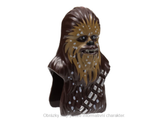 15307pb03 Dark Brown Head, Modified SW Wookiee, Chewbacca with White Snow Spots