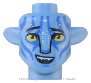 1576pb08 Medium Blue Head, Modified, Alien Na'vi (Avatar)
