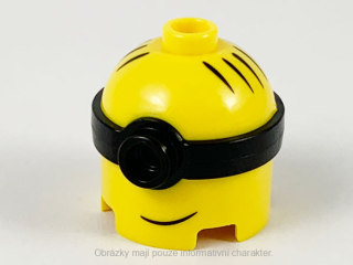 69073pb02 Yellow Head, Modified, Minion, Tall with Black Single Lens Goggles