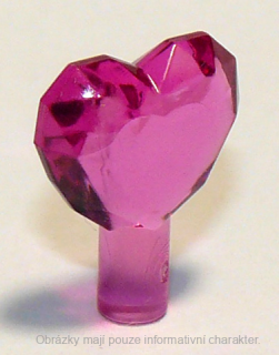 15745 Trans-Dark Pink Rock 1 x 1 Jewel Heart Shaped