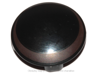 2654pb015 Black Plate, Round 2 x 2 with Rounded Bottom with Dark Tan Crescent
