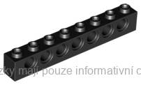 3702 Black Brick 1 x 8 with Holes