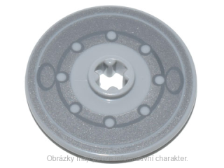 2958pb097 Light Bluish Gray Disk 3 x 3 with Disc Brake Silver Rotor Pattern