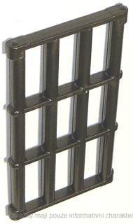 92589 Pearl Dark Gray Bar 1 x 4 x 6 Grille with End Protrusions