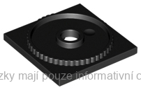 61485 Black Turntable 4 x 4 Square Base, Locking