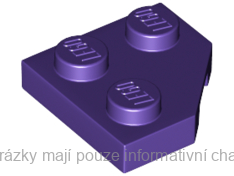26601 Dark Purple Wedge, Plate 2 x 2 Cut Corner