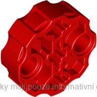 98585 Red Technic, Axle Connector Block Round with 2 Pin Holes